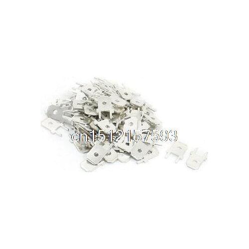 100 Pcs 13mm x 4.8mm 2 Pin PCB Mounting Tab Solderless Terminal