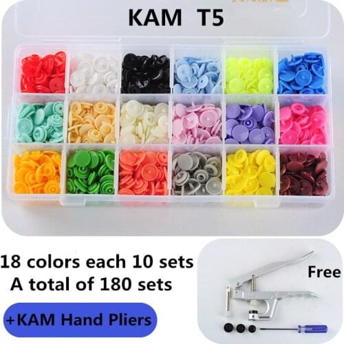 18 mixed color luster press button resin button quickly T5 180 sets up to 12 mm the baby clothing accessories + KAM Hand pliers