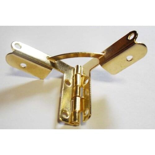 Triangle Lid Support Hinges Stay For Box Furniture Cabinet Door Kitchen Cupboard Hinges Lid Stays,Gold Color,30*36mm,20Pcs