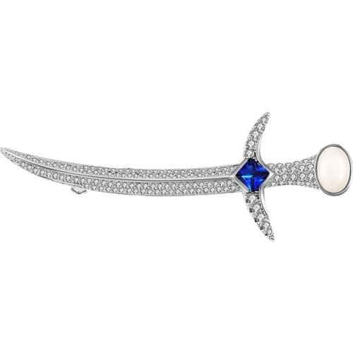 2019 Trend Personality Copper Brooch Exquisite Sword Justice Incarnation Copper Zircon Brooch Pin Jewelry Gift High Quality