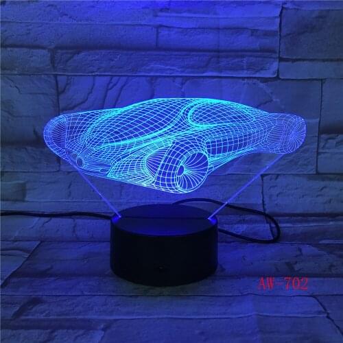 Your Racing Car 3D LED 7 Color Lamp Visual Led Night Lights For Kids Touch Usb Table Lampara Lampe Drop shipping AW-702