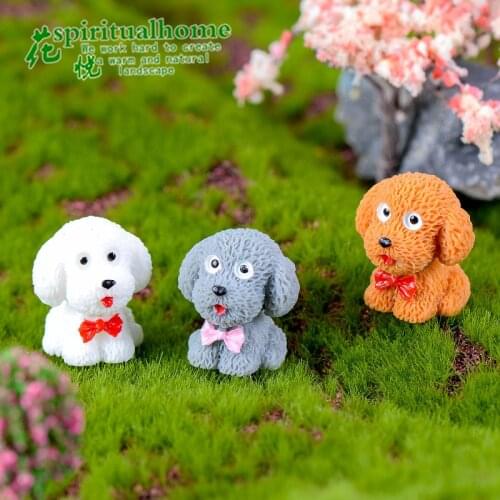 4pcs Dog moss micro-landscape ornaments resin crafts DIY landscape ornaments accessories material miniature garden decoration