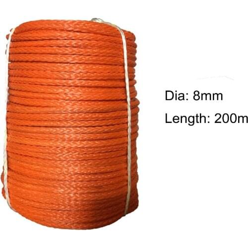 8mm x 200m Synthetic Winch Line UHMWPE Fiber Rope For 4WD 4x4 ATV UTV Boat Recovery Offroad