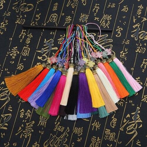 DIY Ornament Accessories Hairpin Material Car Hanging Tassels DIY Handmade Alloy Dripping Chinese Knot Tassel Fringe Pendant