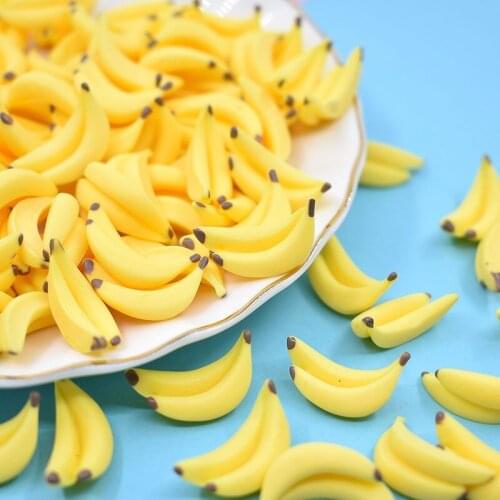 10 Pcs/set Creative Fruit Slime Kit Resin Banana Charms Supplies Jewelry Hair Accessories DIY Filler Decoration Party Favors