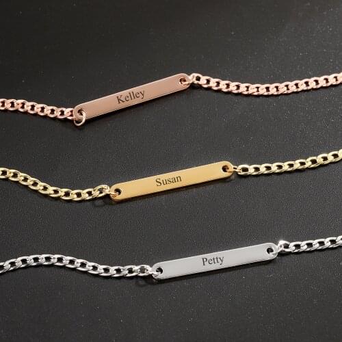 Personalized Baby Bracelet Custom Stainless Steel Bracelet Kids Bracelet Engraved Name Bracelets Customized Jewelry For Women