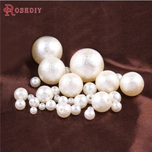 4MM 6MM 8MM 10MM 12MM 14MM 16MM 18MM 20MM Beige Plastic Wrinkle Imitation Pearl Beads Diy Jewelry Findings Earrings Accessories