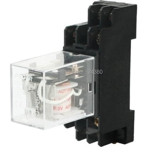 DC 24V Coil 5A 240V AC / 28V DC 4PDT 4P2T Electromagnetic Relay General Purpose Power Relay 14 Pin w PYI14A Base Socket HH54P
