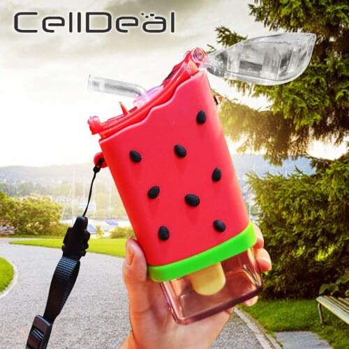 Childrens Water Bottle Ice Cream Kettle Creative Cute Style With Rope Portable Leakproof Network Vogue Children Outing School