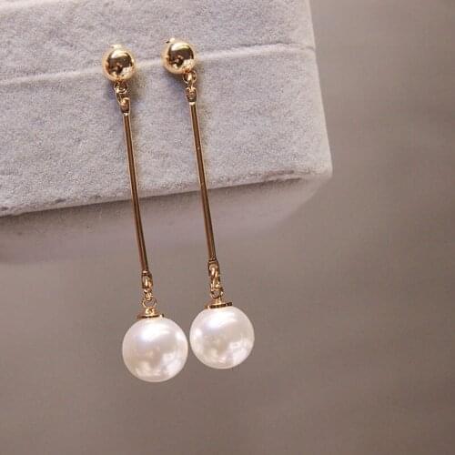 Long Dangle Earrings For Women 2021 Fashion Simulated Pearl Tassel Drop Earring Vintage Gold Jewelry Universal Pearl Earrings