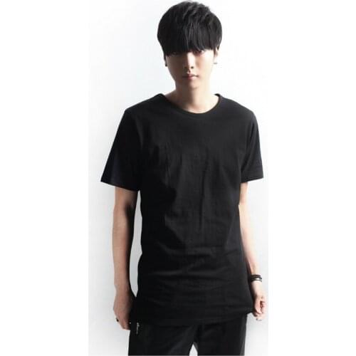 Mens short sleeve T-shirt summer solid color loose half sleeve large round neck simple top base shirt mens wear