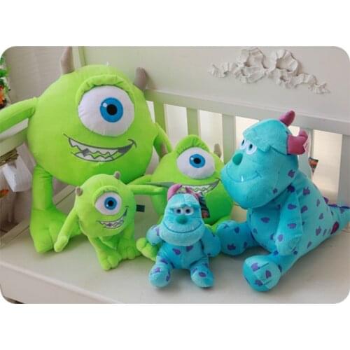 Kawaii Disney Monster University Stuffed Toys Mike Vazowski Sullivan Plush Dolls Toys For Girls And Boys Halloween Christmas