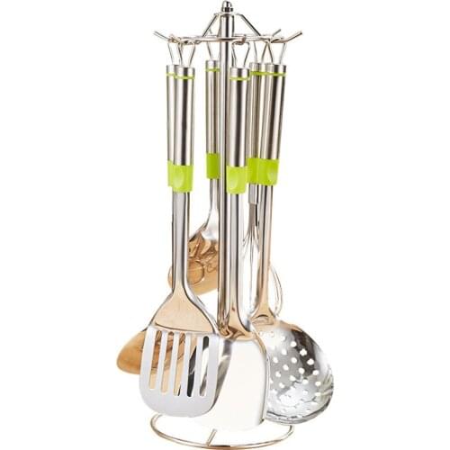 Kitchen Steel Non-stick Cooking Spoon Spatula Ladle Egg Beaters Utensils Dinnerware Set Cooking Tools Accessories Supplies