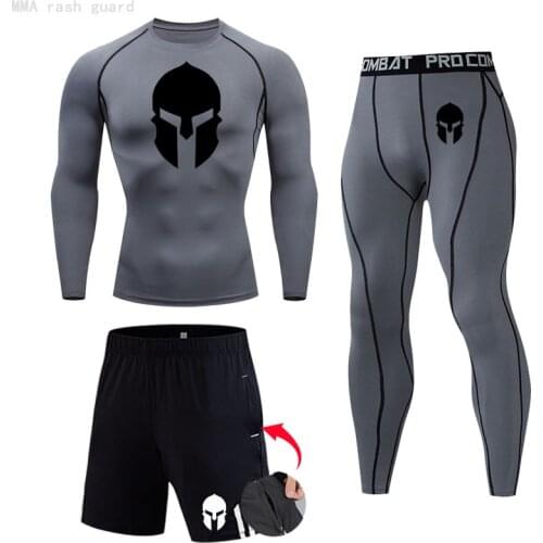 MMA Mens Sports underwear Spartan Compression Tights Long johns Winter Sweatsuit base layer Jogging suit Men Fitness clothing