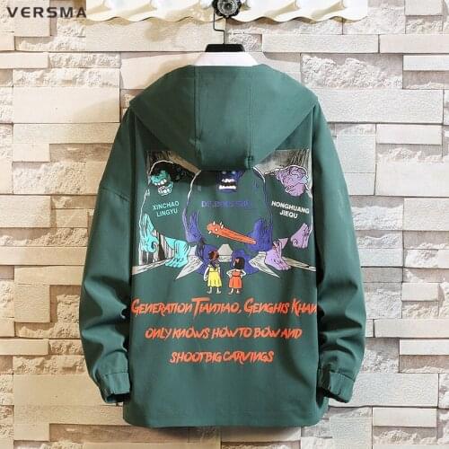 VERSMA Korean Harajuku Casual Windbreaker Men Vintage Jacket Coat Hip Hop Streetwear Oversized Bomber Jacket Male Dropshipping