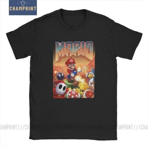 Men Marios Doom T Shirts Retro Game Conan Cotton Clothes Vintage Short Sleeve O Neck Tees Summer T-Shirts