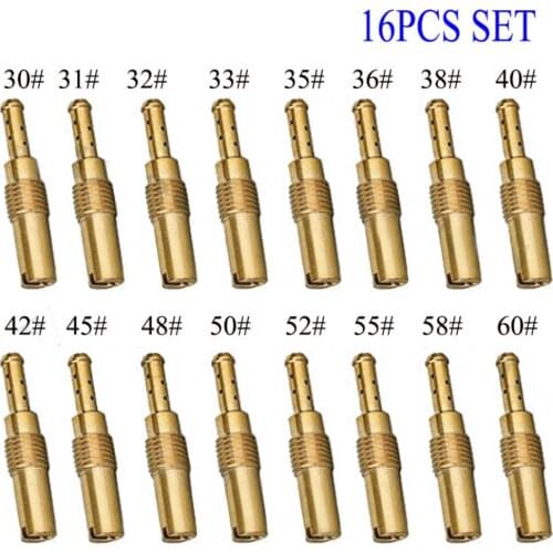 Set Pilot Jet 16Pcs Kit For PWK Keihin OKO CVK Fuel Injector Parts Replacement Carburetor Practical Useful
