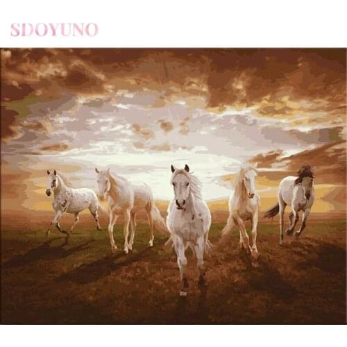 SDOYUNO DIY painting by number kit with frame for adults Gunma Pentium pictures by numbers art Home Decor Gift Canvas Drawing