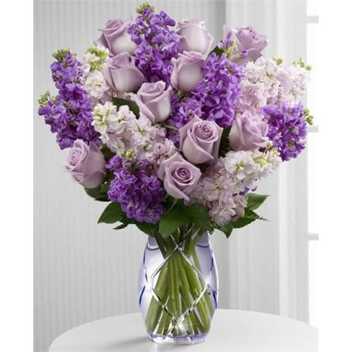 Flower Rose 11CT Embroidery Cross Stitch Kits Craft Set Cotton Thread Printed Canvas Home Decoration For Living Room Wholesale