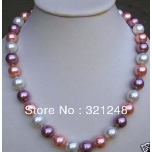 Free shipping high grade 8mm round beads shell simulated-pearl necklace for women high quality jewelry making 18inch MY2023