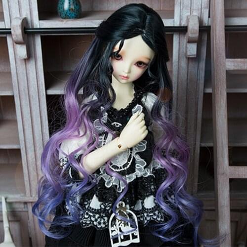1/3 1/4 1/6 Bjd Wig High Temperature Long Wavy Colorful Wire Bjd Wig SD For BJD Doll