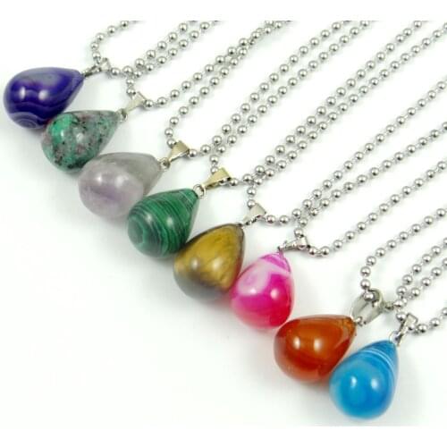 Natural stone Striped agates Turquoises Quartz Crystal lapis Water droplets Pendant for diy jewelry making necklace Accessories