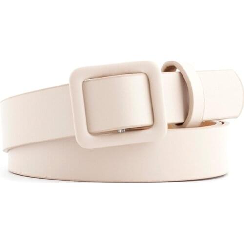 Designer New Womens Cute Black Wide 2.4cm Leather Waist Off White Belt Female Decorative Strap Belts for Women Dresses