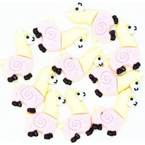 28mmX36mm Pink Resin Flatback Alpaca Miniatures|Resin Lama Pacos Scrapbooking Miniatures|Alpaca Charms
