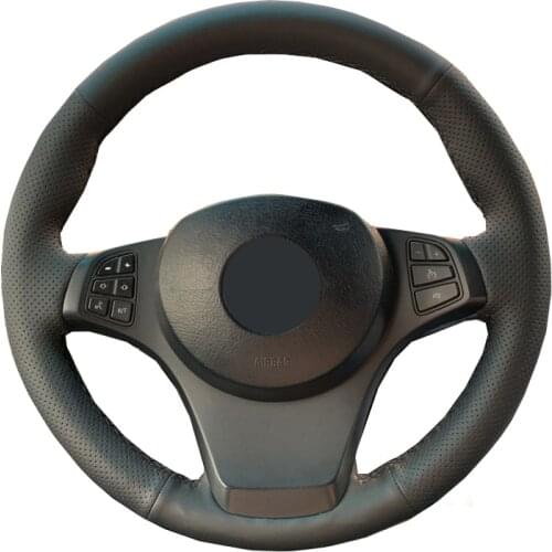 Hand Sewing Car Steering Wheel Cover Wrap Leather Suede Volant For BMW X3 E83 2003 2004-2007 2008 2009 2010 X5 E53 2003-2006
