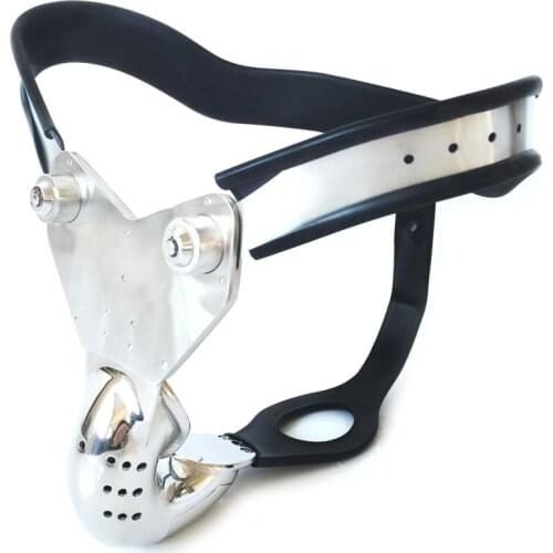 Sex toys for man chastity belt metal silicone adjustable strap on pants double lock penis cage cock cage erotic toys bdsm penis