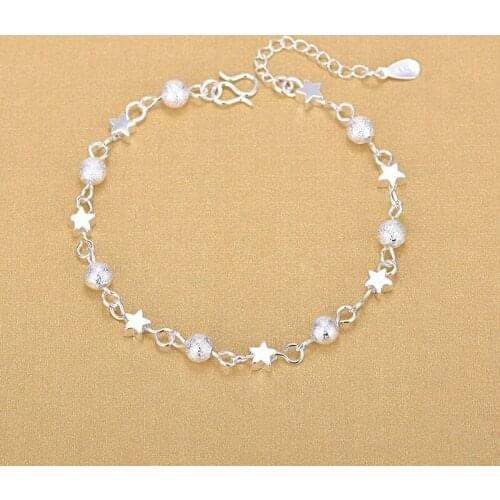 Silver Chain Hollow Ball Star Bracelets 925 Fashion Bracelets Fine Fashion Bracelet SLE005