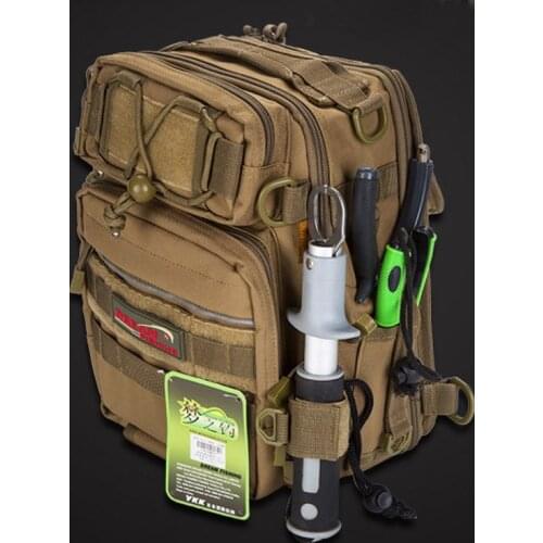 Outdoor fishing bag lure bag Large-capacity multi-function casual personality handbag backpack waterproof YYK zipper M26