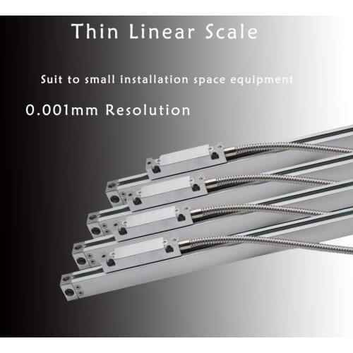 Ditron Thin 1um DC11F-50 100 150 200 250 300 350 400 450 500 550 600mm Linear Scale Optical Encoder 0.001mm TTL 5V Glass Ruler