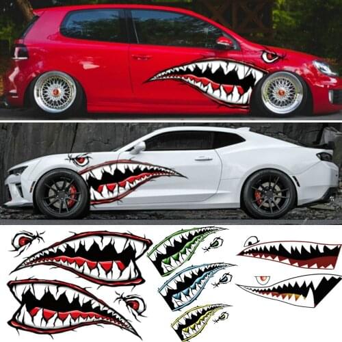 Universal car sticker Shark stickers door fenders Trim for BMW BENZ VW AUDI Ford Toyota Subaru decorative bodykit 3D sticker