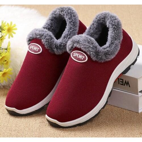 Shoes Women 2020 Winter Cloth Shoes Womens Cotton Shoes Middle-aged and Elderly Plus Velvet Thickening Non-slip Warmth Fashion