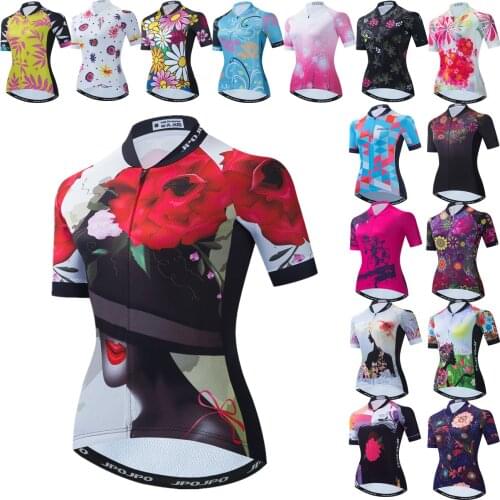 Womens Cycling Jersey 2021 Short Sleeve Summer Bicycle Clothing Quick-Dry Female Mountain Bike Shirt Maillot Ciclismo Mujer