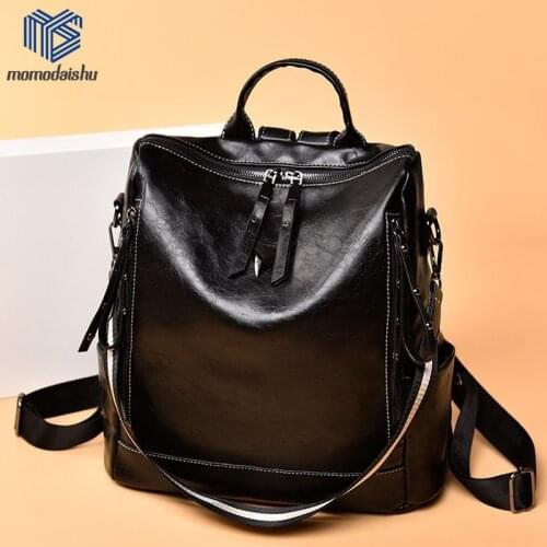 Backpacks Women Leather PU For Girls Female Shoulder Bag Multifunction Traveling Backpack High Capacity Tablet Bag Mochilas