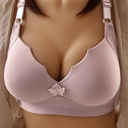 Dropshipping Women Sexy Push Up Full Coverage Bra Wireless Deep-V Gather Bra Cup Thin Underwears Bras 80-105 A B Cup 2021