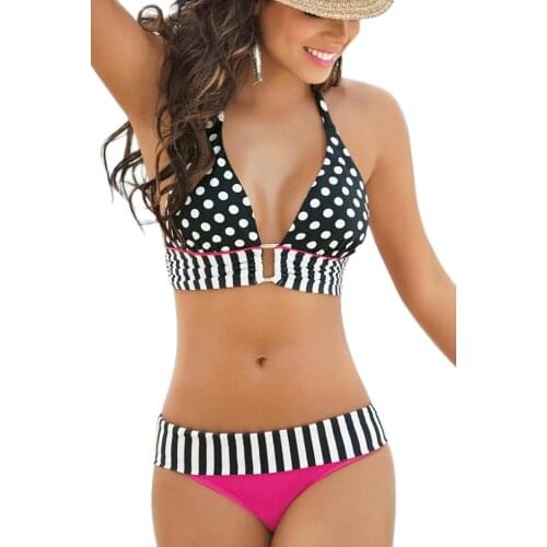 Womens Swimwear New Season Women 'S Black Striped Design Freestanding Bikini Kit-2021 Lined Inner Show