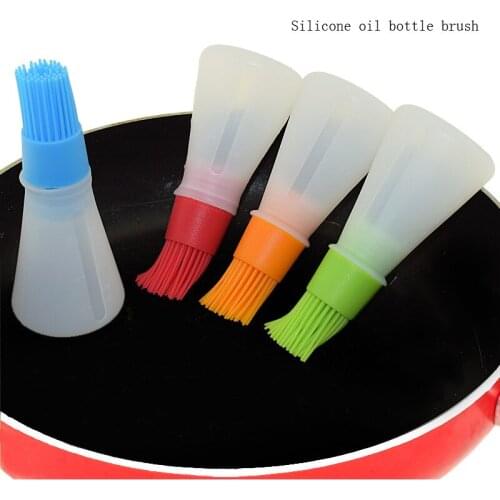 1PC Portable Silicone Bottle with Brush Roast Oil Brush Oil Cream Kitchen Baking Barbecue Tool Kitchen Tool