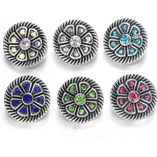 10pcs/lot Snap Button Jewelry Mixed Colors Metal 12 mm Snap Buttons fit Snap Bracelet Bangles women Jewelry