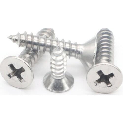 100pcs/lot M1.2 M1.4 M1.6 M2 304 Stainless Steel Countersunk Self-tapping Screw Small Phillips Cross Micro Flat head Wood Scre
