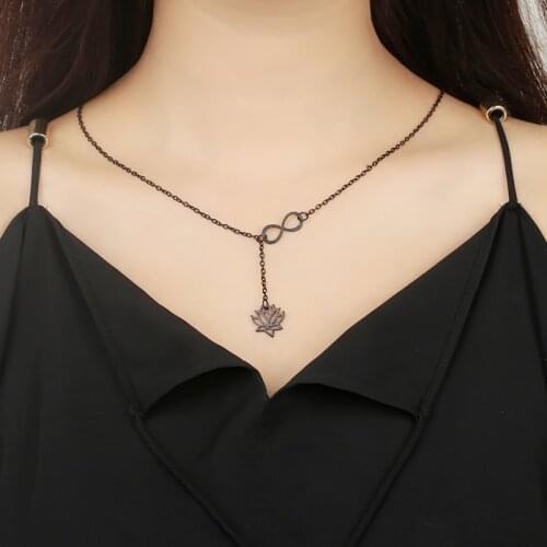 2020 Lotus Long Necklaces Sweater Coat Silver Color Long Necklace Women Jewellery Woman Pendant Special Neckless womens Gift