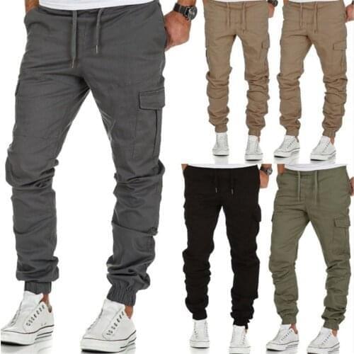 2021 Camo Cargo Pants Men Tracksuit Pockets Jogging Pants Men Slim Sweatpants Fitness Fashion Sportswear Homme Streetwear