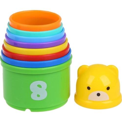 9 Stacking Stacks Learning Count Number Cups Tower Baby and Toddler Activity TOY