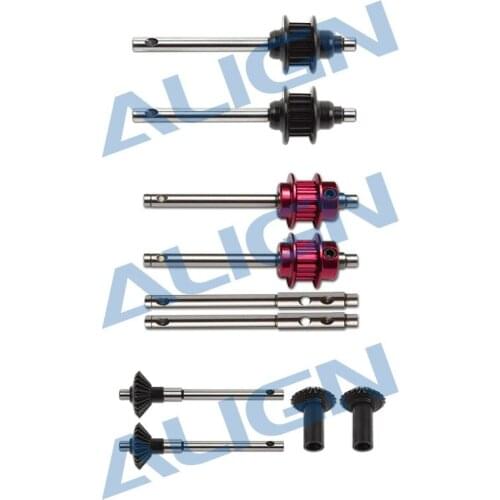 Align Trex 470L 470LT Tail Belt Feathering Shaft Metal Tail Rotor Shaft Assembly Torque Tube Rear Drive Gear Set Spare Parts RC