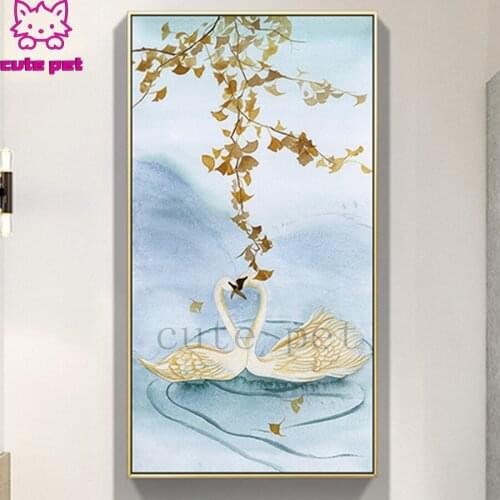 Diy Diamond Painting Nordic Swan Couple Eternal Love Diamond Embroidery Full square round drilling 5d Diamond Mosaic kits