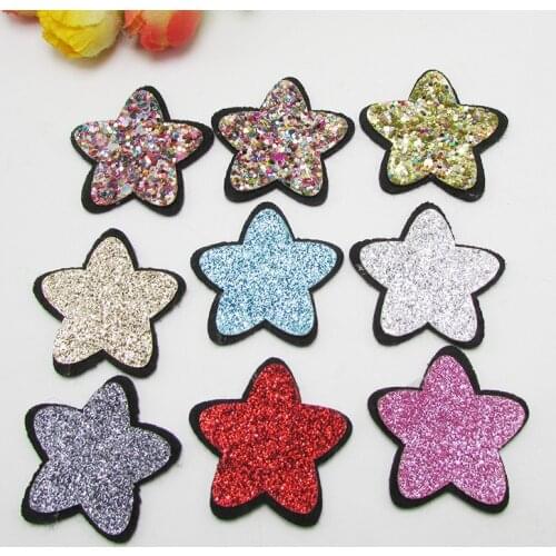30pcs/lot Diy craft accessory Handmade applique star patch for clothes shiny star applique