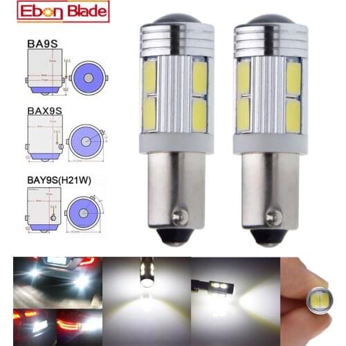 2Pcs H21W BAY9S BA9S T4W BAX9S H6W 5630 10SMD LED Auto Backup Reverse Light Turn Corner Bulb Side Lamp White 12V DC Car Styling