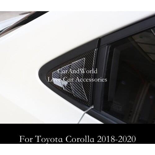 Side Rear Window Shutter Tail Triangle Pillar Cover Frame Trims Carbon Fibre For New Toyota Corolla 2019 2020 Car Accessories